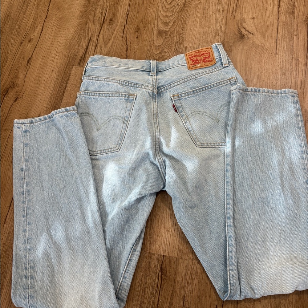Levi's Sky Blue Straight Leg Jeans - Picture 5 of 10